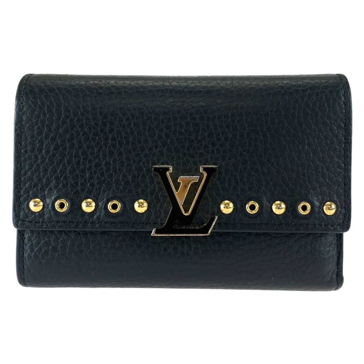 LOUIS VUITTON ルイヴィトン ポルトフォイユ カプシーヌ ノワール ブラック 黒 ゴールド金具 レザー M64102 折財布  407407【中古】 - メルカリ