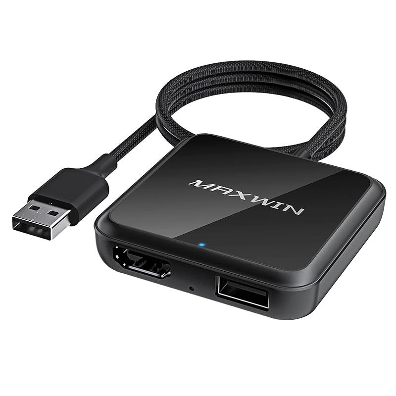 MAXWIN ワイヤレス CarPlay AndroidAuto アダプター HDMI入力アダプター 有線CarPlay|AndroidAutoをワイヤレス化 HDMI USB 変換 車載 ディスプレイオーディオ対応 DA-HD01A 0