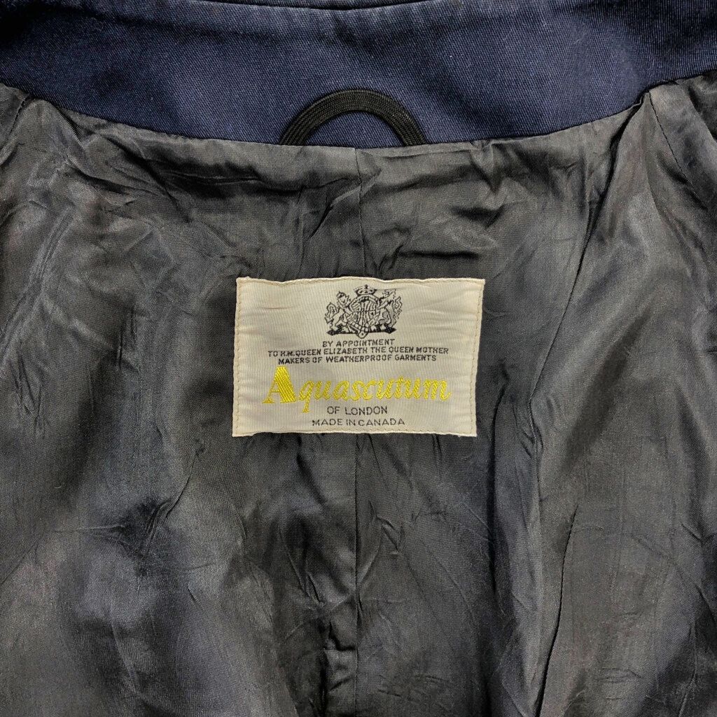 Aquascutum アクアスキュータム ステンカラーコート ネイビー (メンズ 42 REG)  古着 R8440