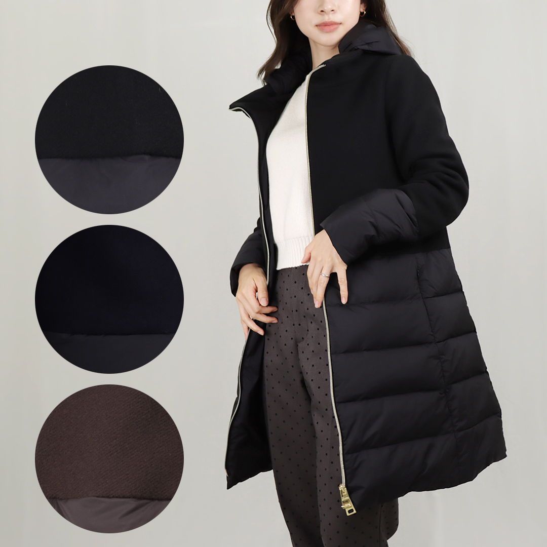 ヘルノ HERNO レディース ダウンコート ウール切替 PI001760D 39601 LANA MARRONE SCU - メルカリ