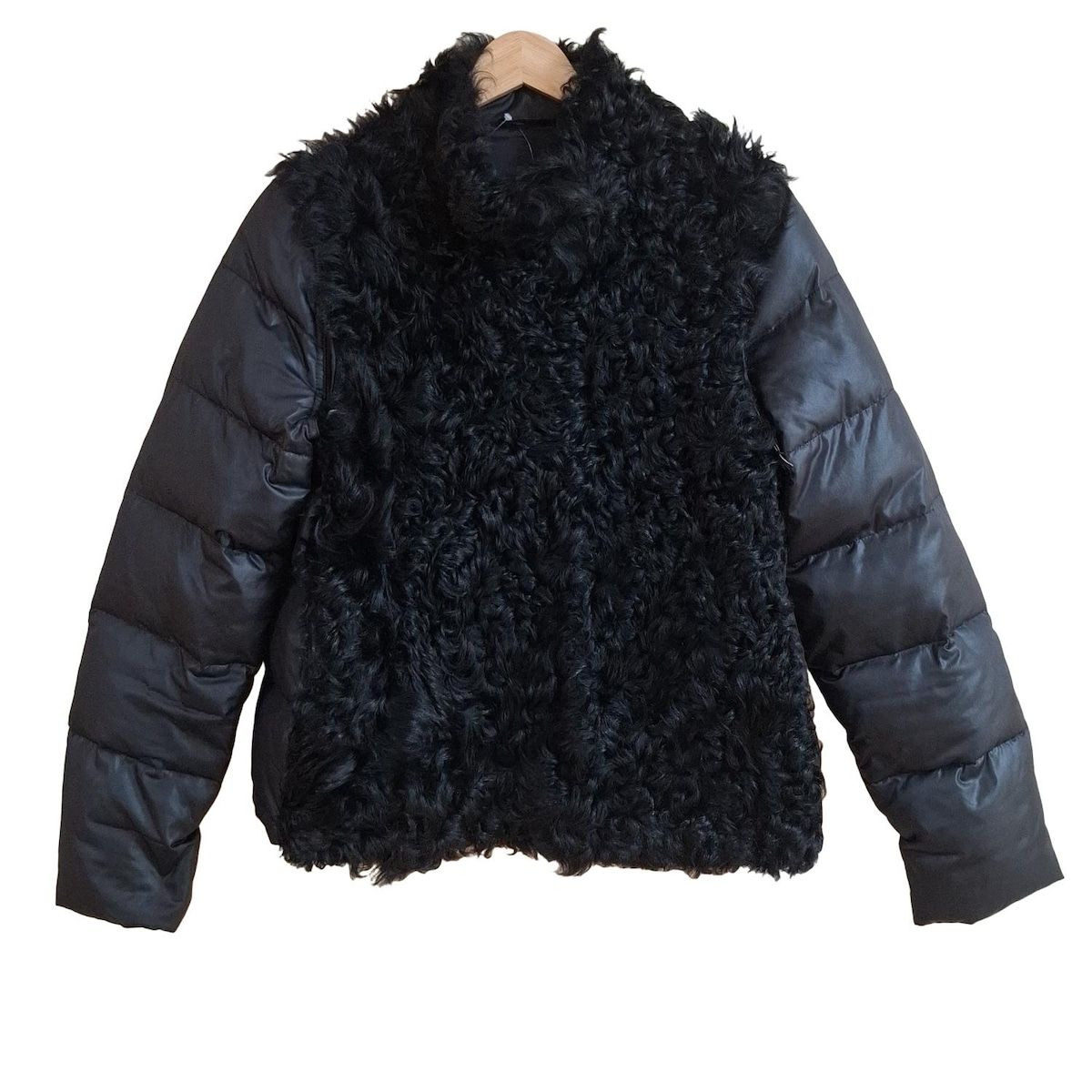 アクアスキュータム ダウン コート レディース ファー 冬物 黒