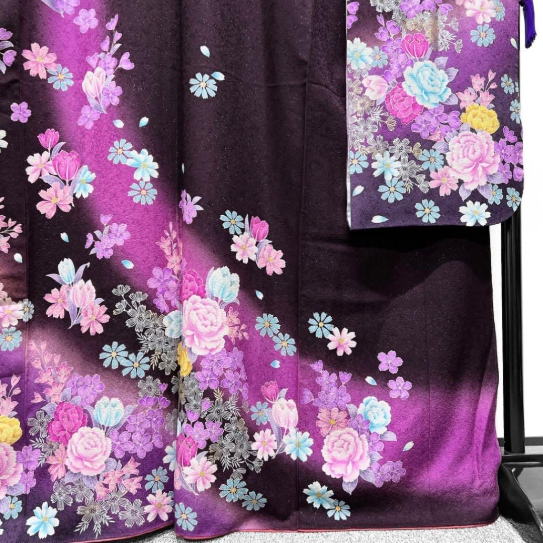 振袖 刺繍 銀通し 花 牡丹 晴れの日 成人式 卒業式 着物 043w d - 通販 