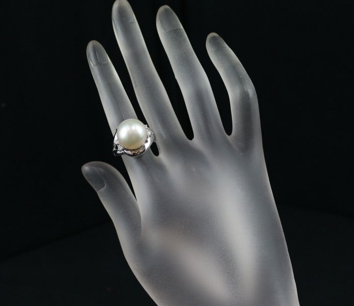 TASAKI タサキ リング パール 真珠 13.0mm ダイヤ ダイヤモンド 0.16ct 10号 Pt900  限界値下げ品