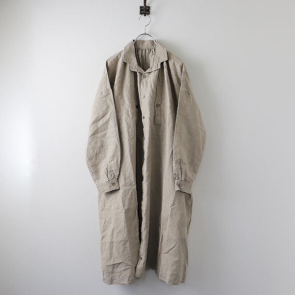 美品 nest Robe ネストローブ 高密度ブラックリネンルーズワンピース F  