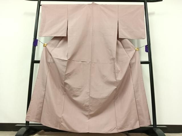 【本物保障】 平和屋着物 上質な紬 単衣 紅藤色 正絹 AABA9132jh 【新年大処分特価】