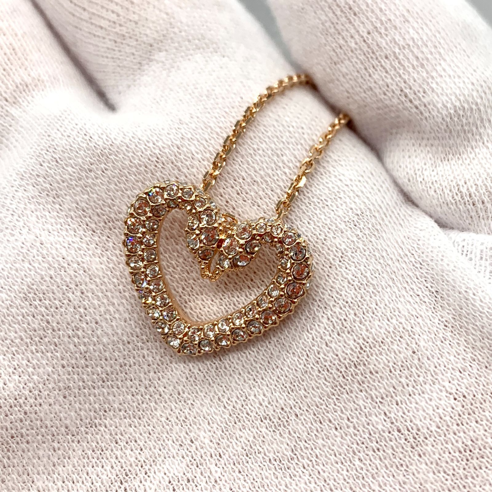 ▽SWAROVSKI/スワロフスキー Una ペンダント ハート ローズゴールド 