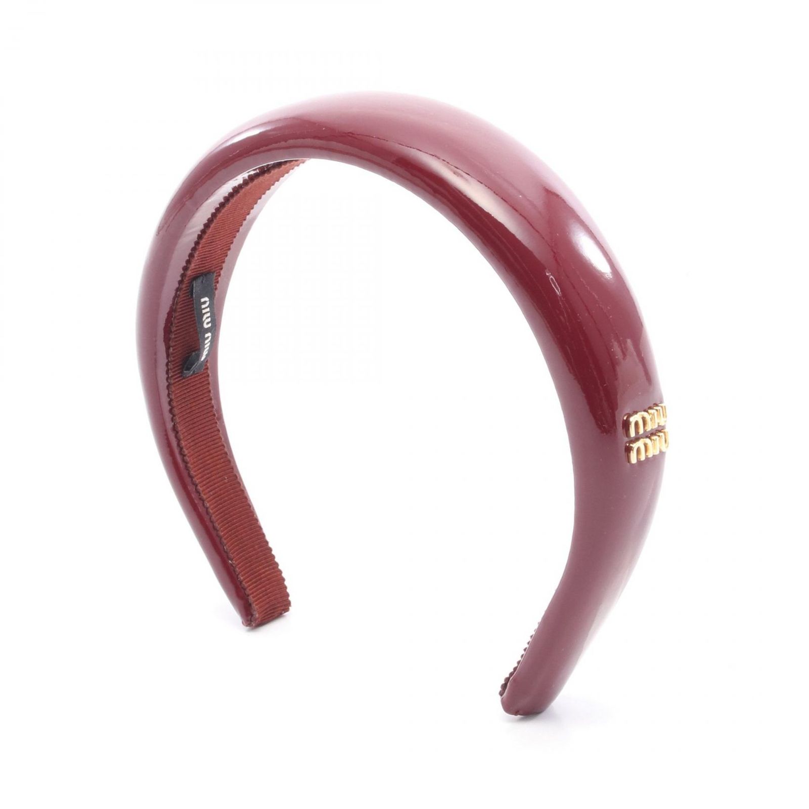 Miu Miu ミュウ ミュウ TYRIAN PURPLE LEATHER HEADBAND その他ファッション雑貨