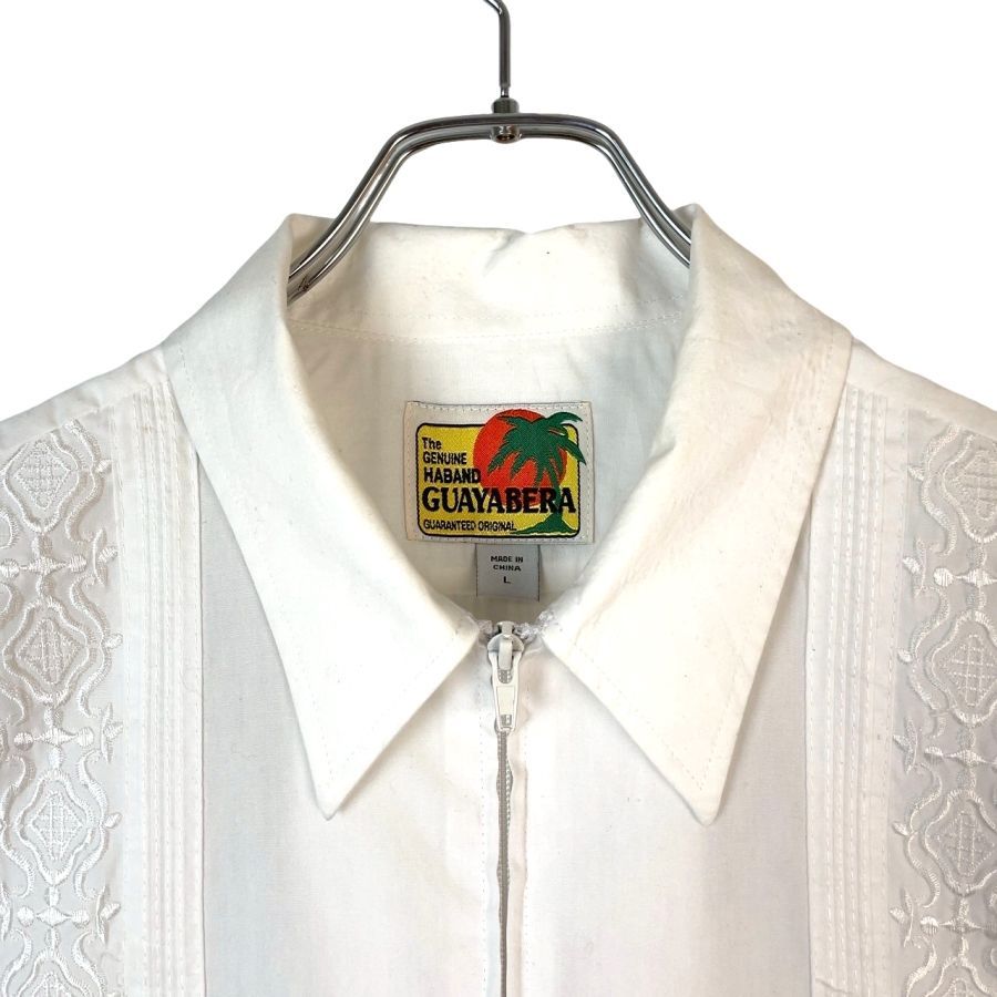 GUAYABERA 半袖シャツ キューバ　メキシコ　ジップアップ　ストライプ tops-25037-u_1.jpg