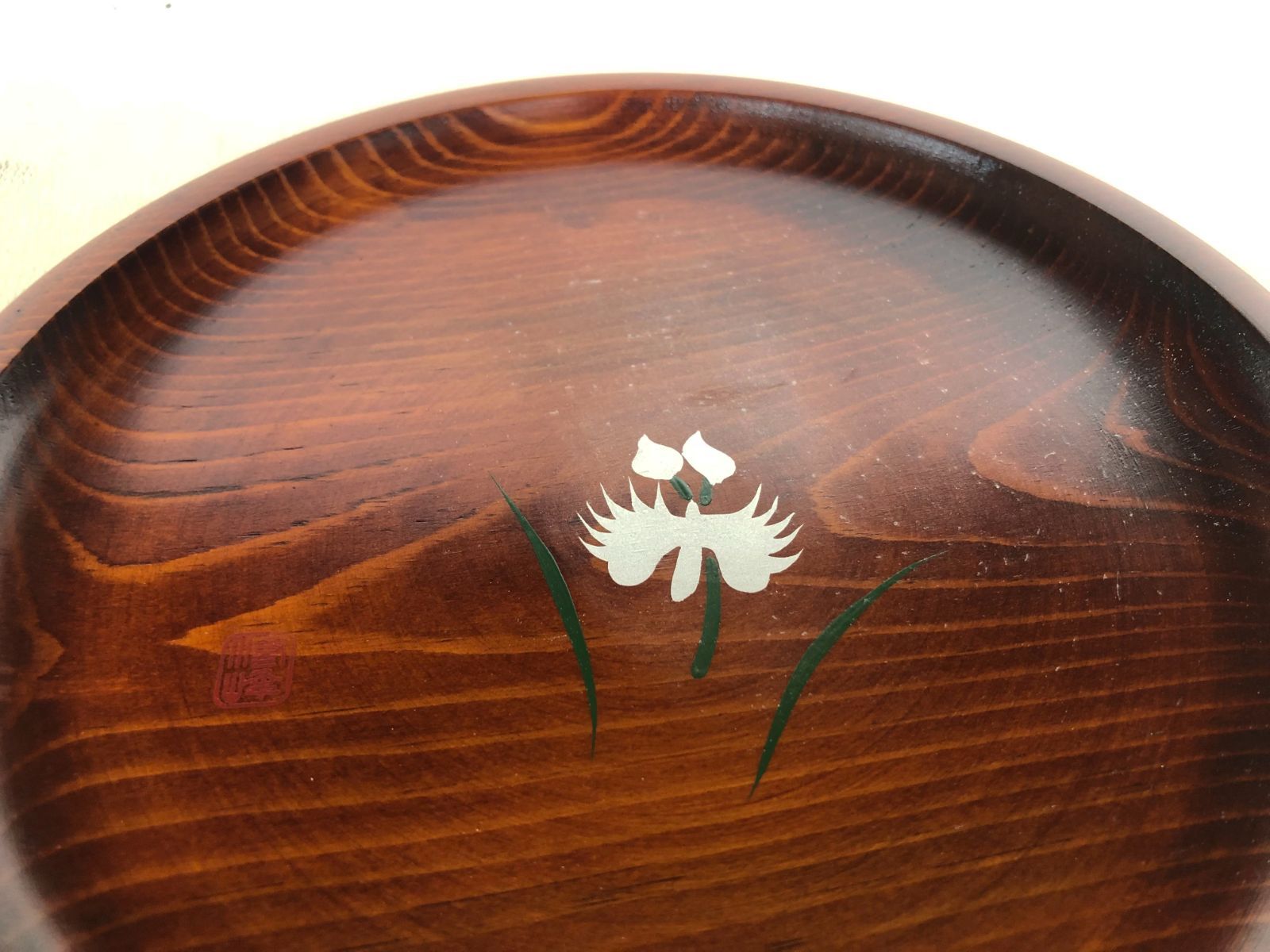 丸盆トレー お盆 花後藤太陽給仕盆 尺寸 30㎝ 給仕盆 漆器 漆塗り 讃岐漆器 丸盆トレー お盆 花後藤太陽給仕盆 尺寸 30㎝ 給仕盆 漆器 漆