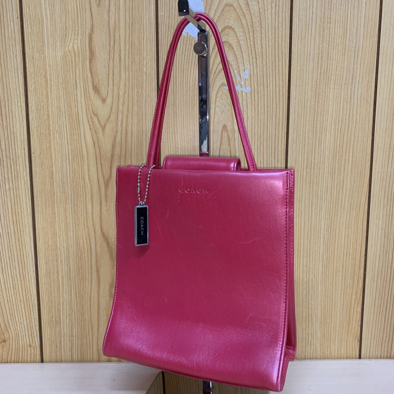 85 COACH コーチ レザー ミニハンドバッグ シャイニーピンク K0K-8152 