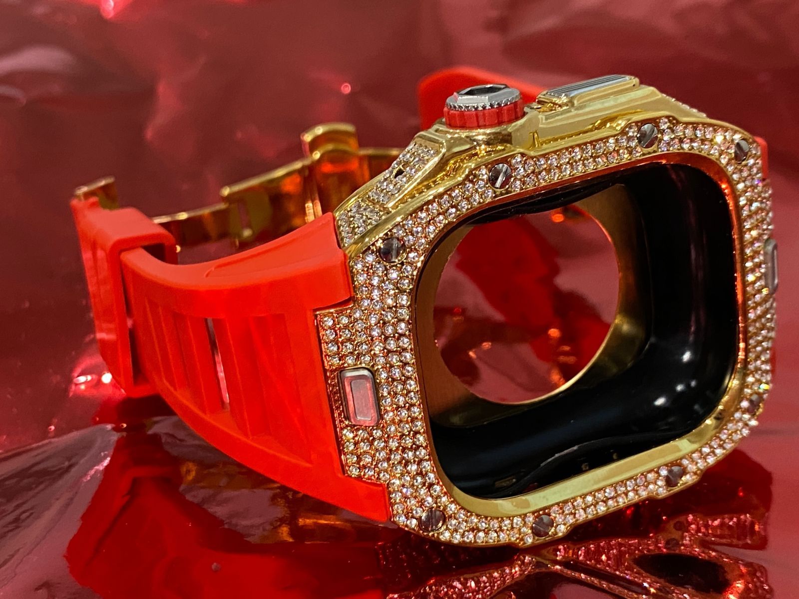 アップルウォッチラバーバンドベルトウルトラAppleWatchカバー49mm  