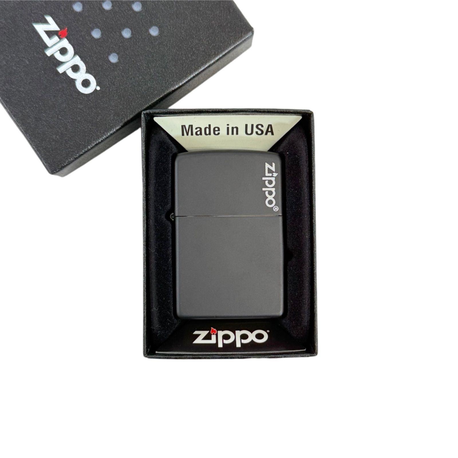 新品・未使用】未開封シール付き ZIPPO ジッポー マット ロゴ ブラック 