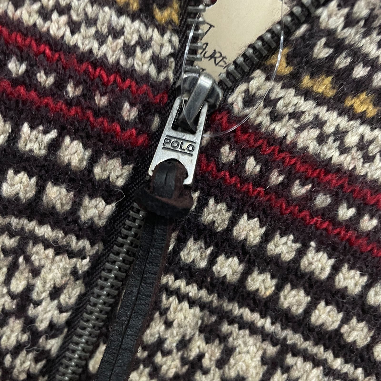 【美品】ラルフローレンスポーツ　デニムニットジャケット　カウチン　M SS407 denim&supply ラルフローレン新品厚手カウチンニット