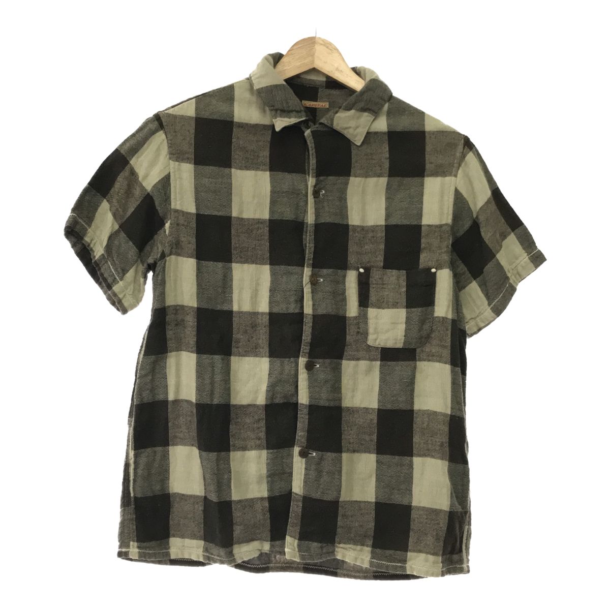 キャピタル ブロックチェックシャツ 半袖シャツ Sサイズ