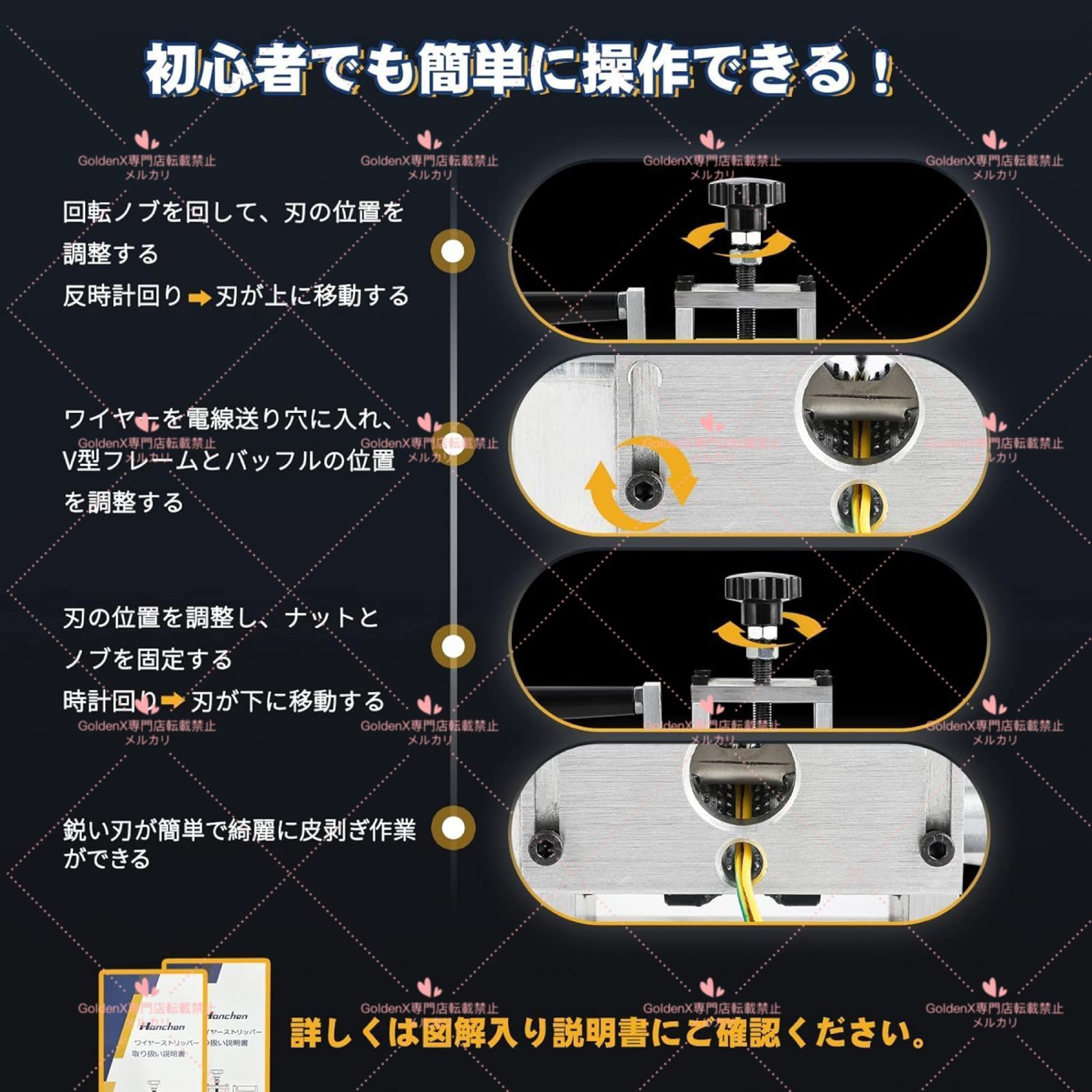 ハンドル付 ケーブル剥離機