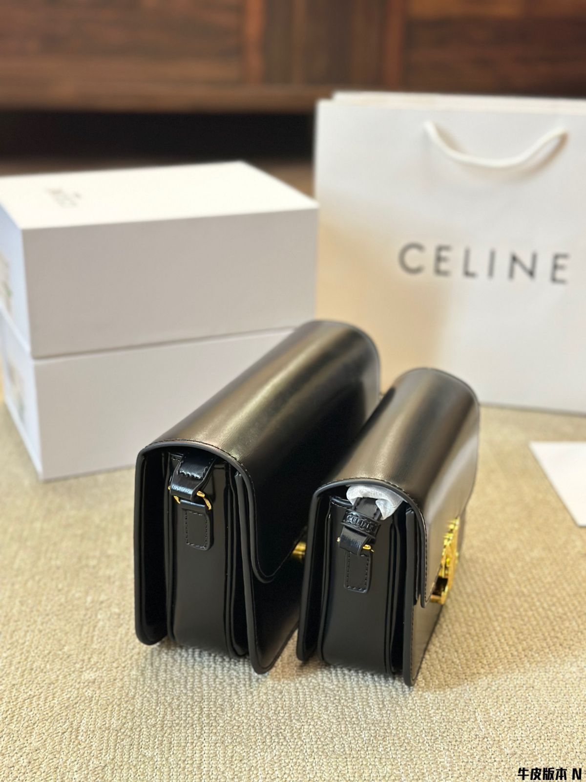 関税送料込国内発送★CELINE ティーン トリオンフ バッグ Celine] ティーン ボックスバッグ トリオンフデザイン - 高級牛