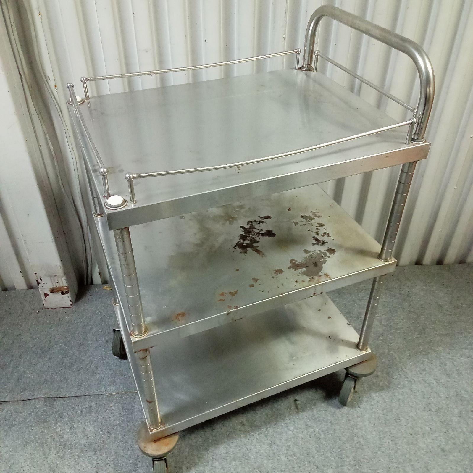 nas◯ステンレス製3段キッチン作業台キャスター付き ステンレス 作業台 キャスター付き 3段タイプ 業務用 調理台 600