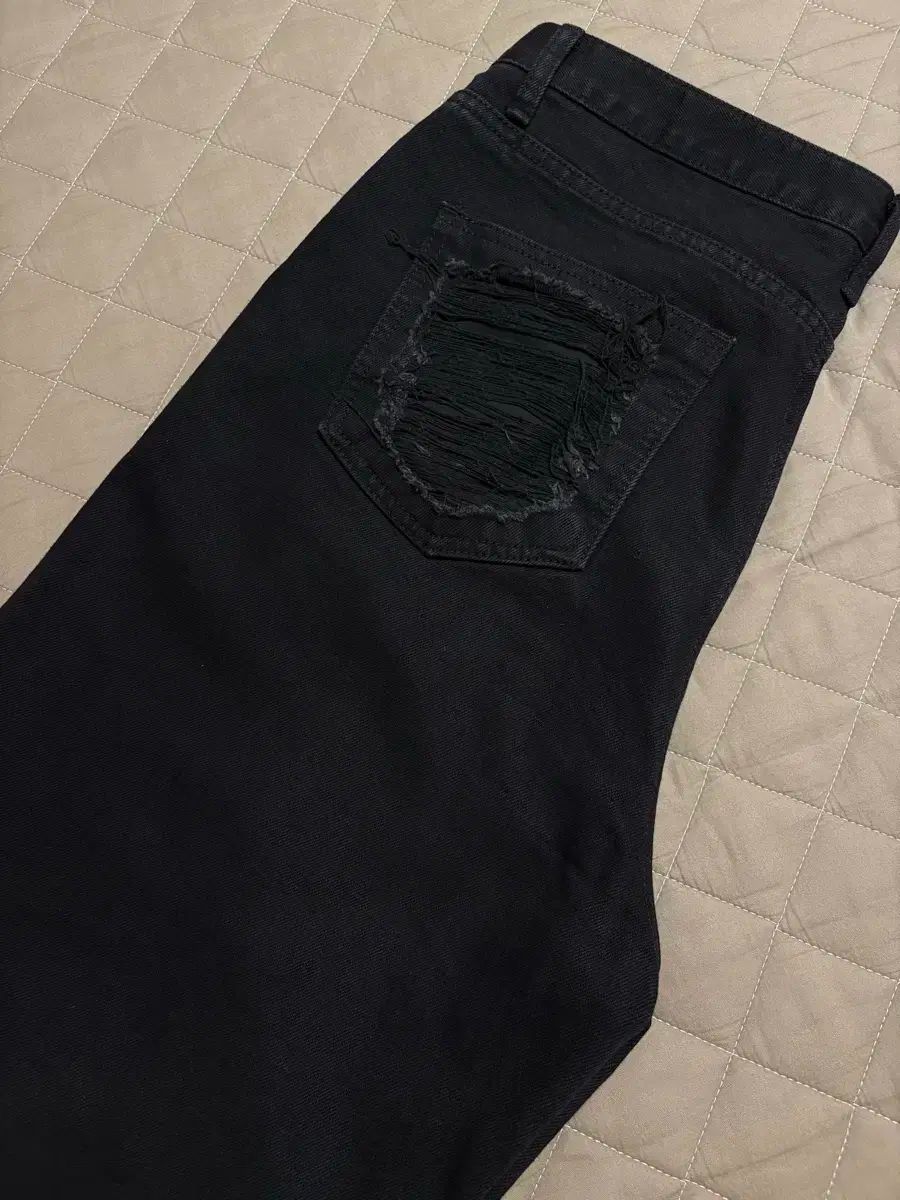 BOHEMSEO(ボヘミアンソウル) KNEE OPEN RIPPED WIDE JEANS