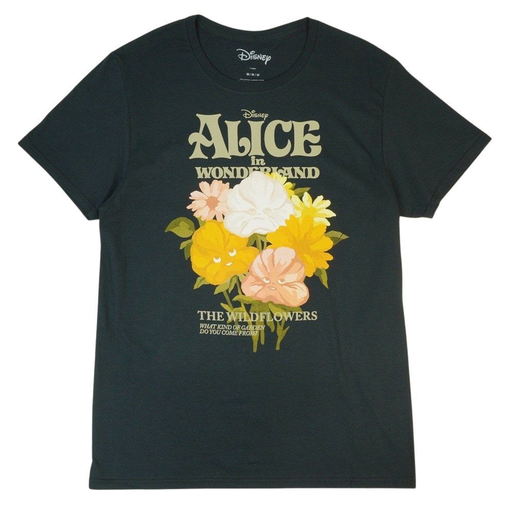 男女兼用Tシャツ【クリックポスト対応可】DISNEY ALICE IN WONDERLAND TEEディズニー アリス イン ワンダーランド プリント ＴシャツBLACK(ブラック)男女兼用 黒 TSHIRTS アニメロゴ キャラ 映画 カルチャー - メルカリ