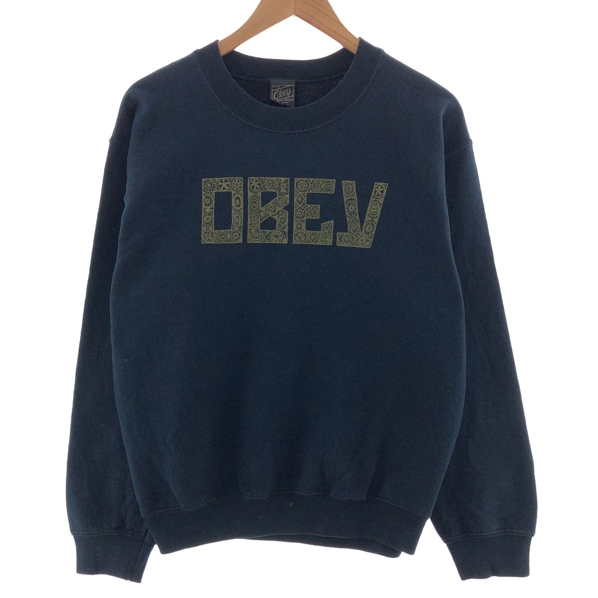 古着 90年代 OBEY ロゴスウェット トレーナー メンズS ヴィンテージ/taa002669