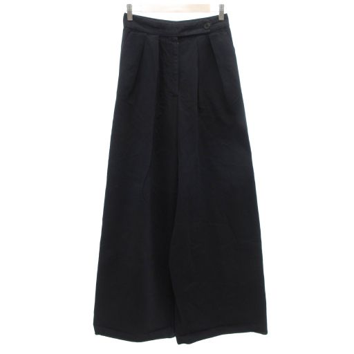 ドリスヴァンノッテン DRIES VAN NOTEN ワイドパンツ ツータック チノクロス 34 黒 ブラック |UO GY19