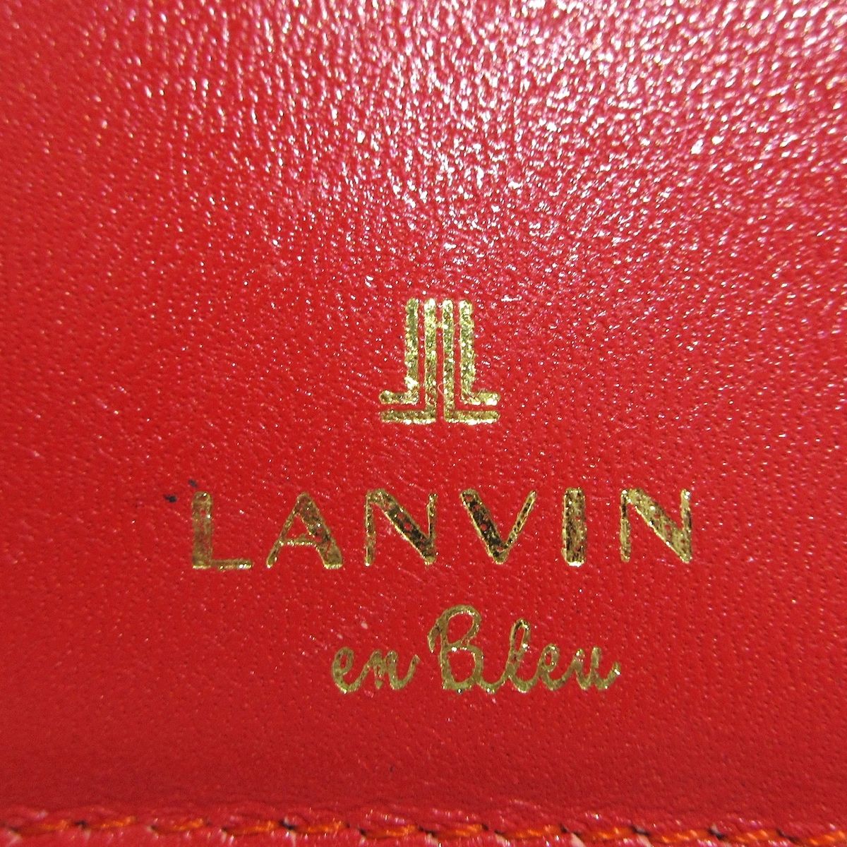 LANVIN レザー 二つ折り財布 レッド 箱付き LANVIN(ランバン) 2つ折り財布 - レッド ラウンドファスナー
