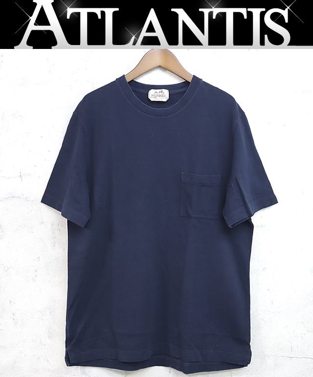 広尾店】エルメス HERMES カットソー Tシャツ ネイビー sizeL 広尾店】エルメス HERMES カットソー Tシャツ ネイビー sizeL