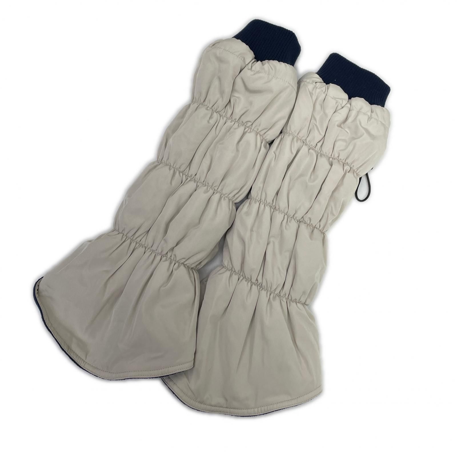 レディース アンパスィ and per se レッグウォーマー ベージュ 中綿入り