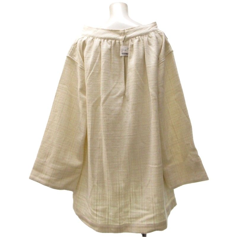 未使用品 ライト WRYHT タグ付き 23AW FISHERMAN SMOCK シャツ ブラウス 長袖 ツーウェイ ドロップショルダー オフホワイト 2 約M ライト WRYHT タグ付き 23AW FISHERMAN SMOCK シャツ ブラウス
