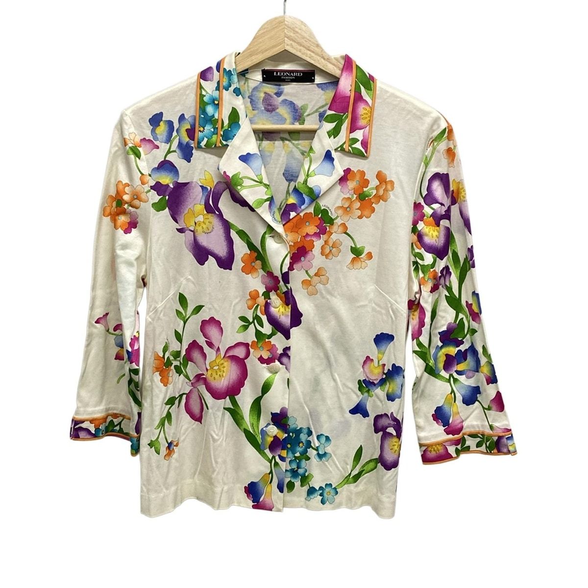 LEONARD レオナール　花柄　コットン　ジャケット　L LEONARD(レオナール) ジャケット サイズLL XL レディース