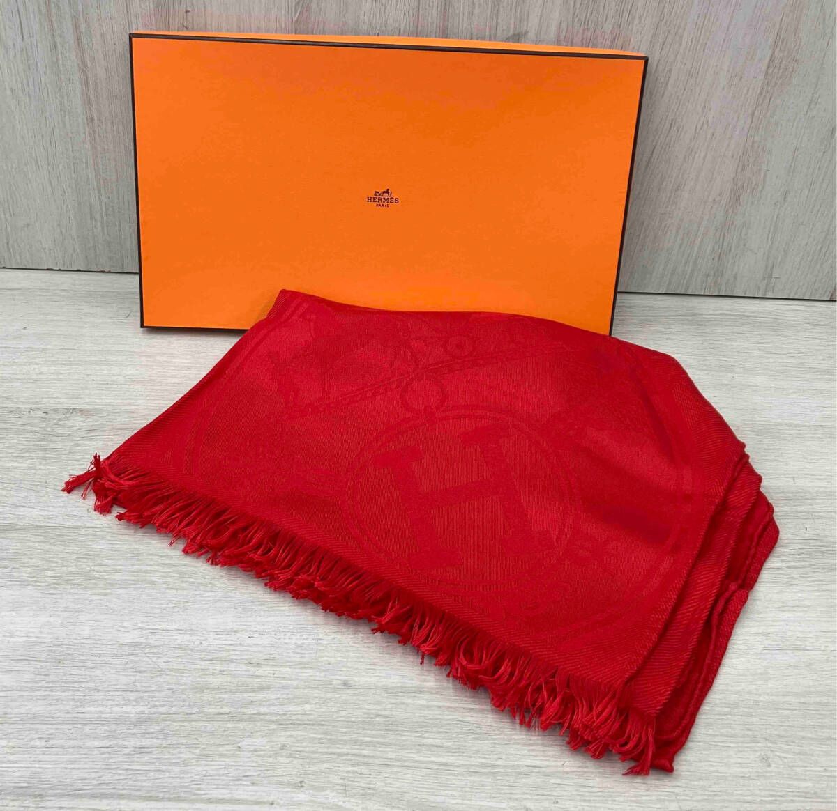 HERMES エルメス ストール ニューリブトス レッド - メルカリ