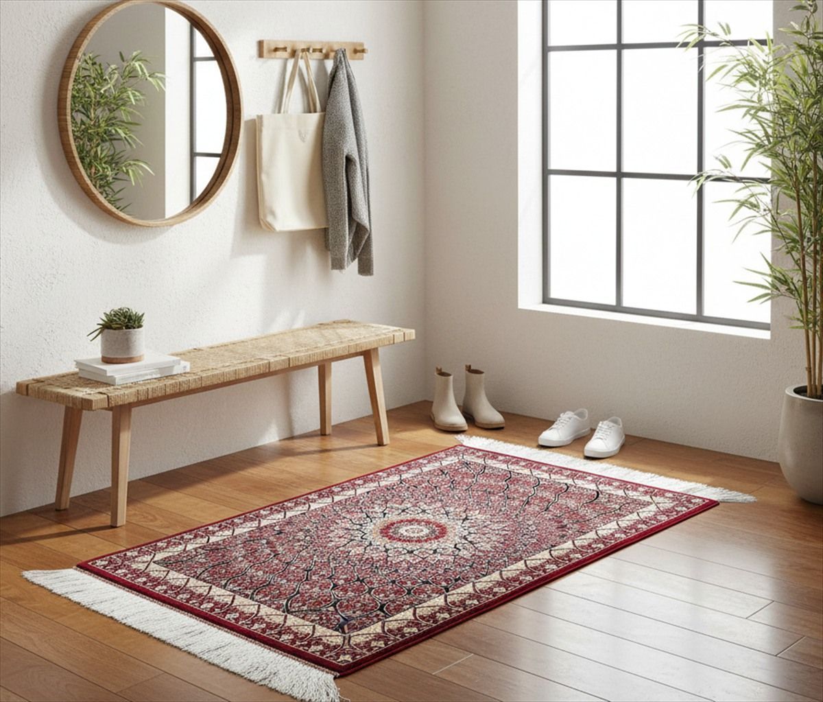 10|13迄メルカリshops お試し超大 ペルシャ絨毯 ネイアブリシャム カシャーン産 90x60㎝ PS10583