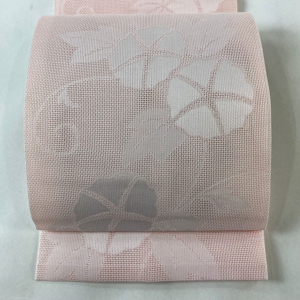 朝顔の夏帯　正絹　手描き　名古屋帯　未使用 九寸名古屋帯：朝顔