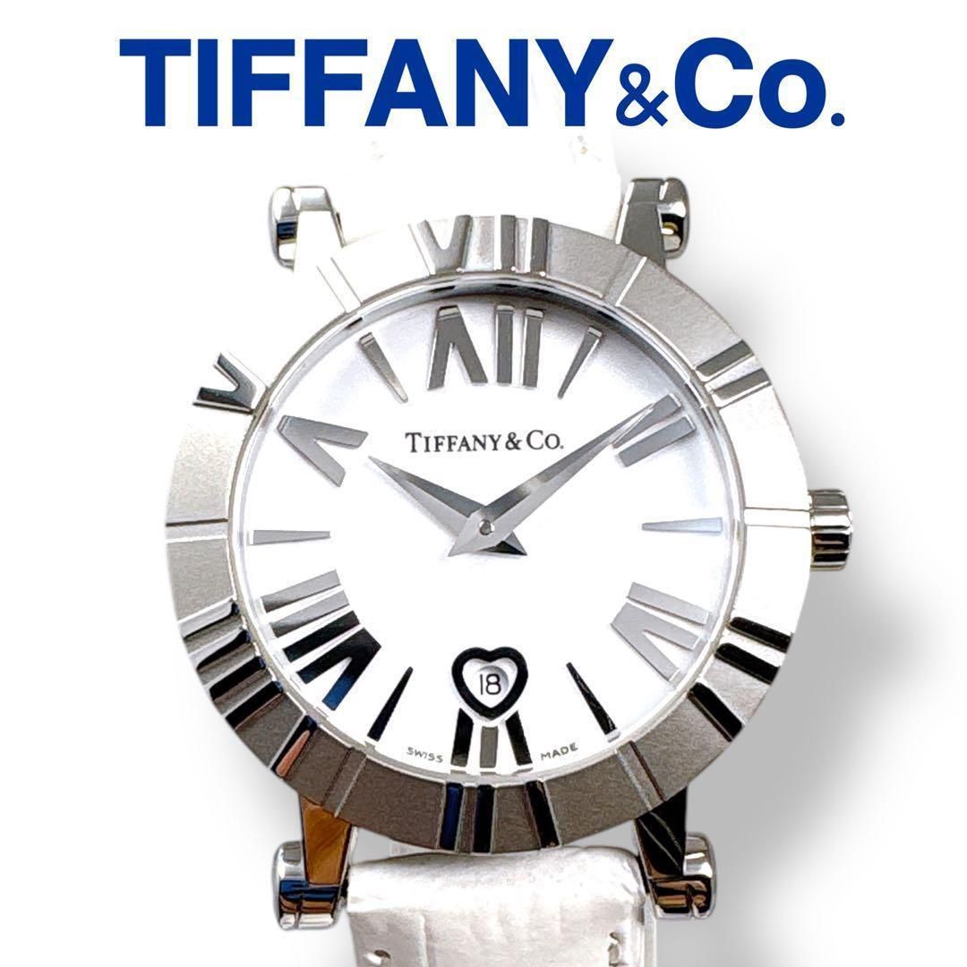ティファニー アトラス Z1300 クォーツ レザー ホワイト レディース 時計