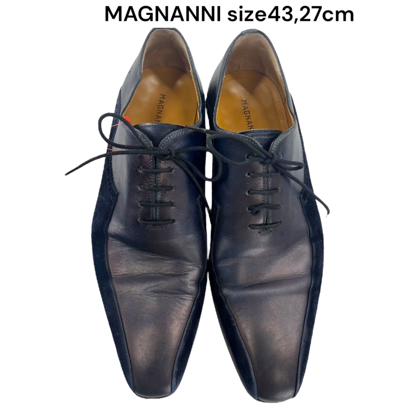 マグナーニ MAGNANNI ネイビー ビジネス ドレスシューズ レザー 43