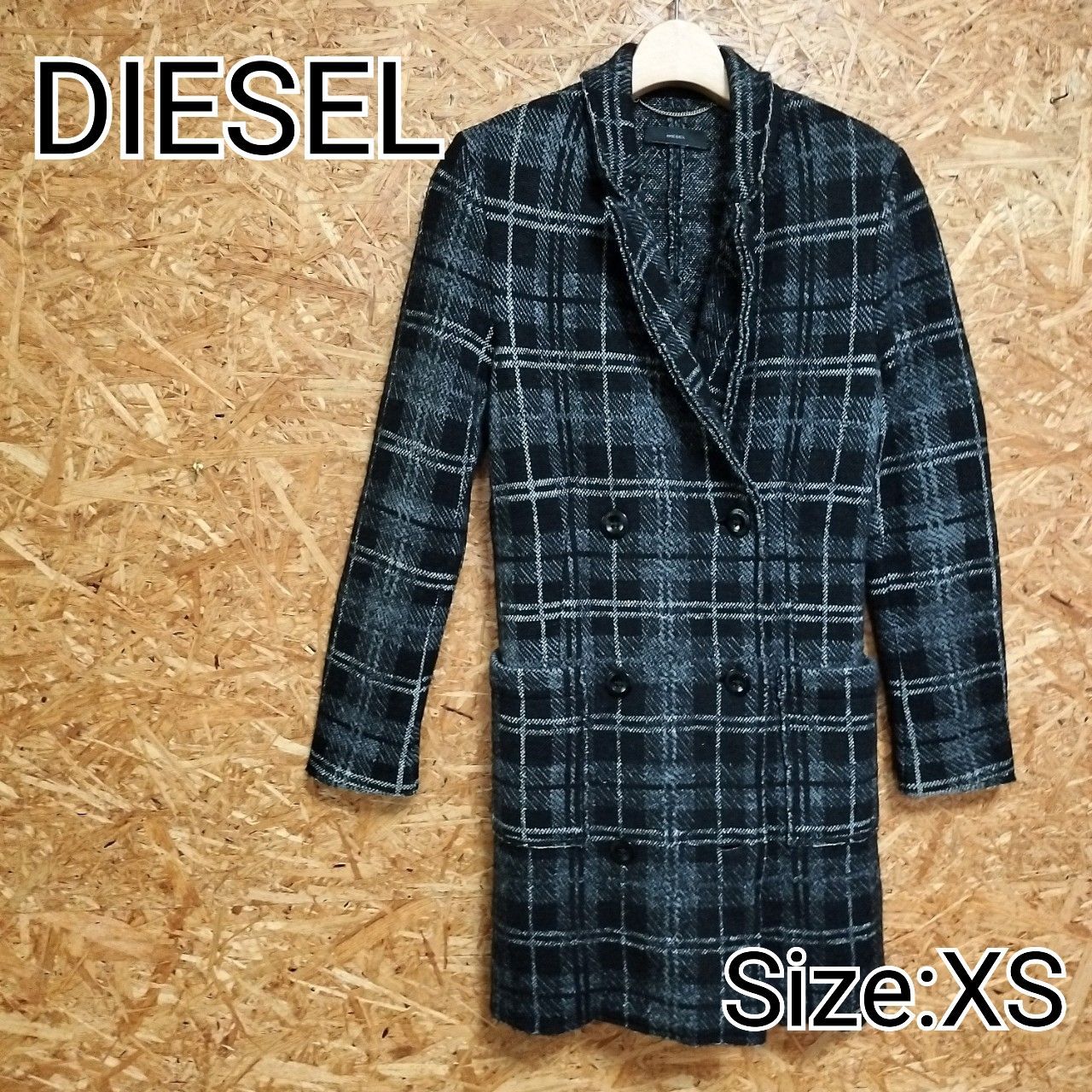 DIESEL チェックロングコート サイズXXS - ジャケット/アウター