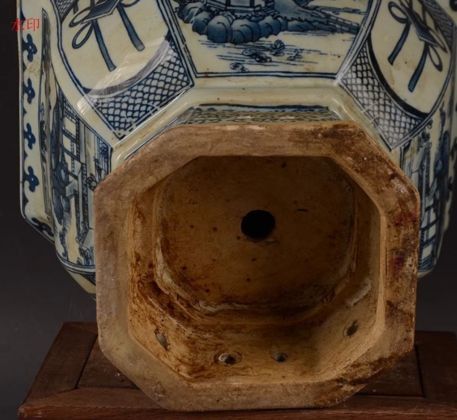 青花開窓庭楼四方高脚鉢 陶磁器 装飾品 現代工芸品美術品 置物 青花開窓庭楼四方高脚鉢 陶磁器 装飾品 現代工芸品美術品 置物 - メルカリ