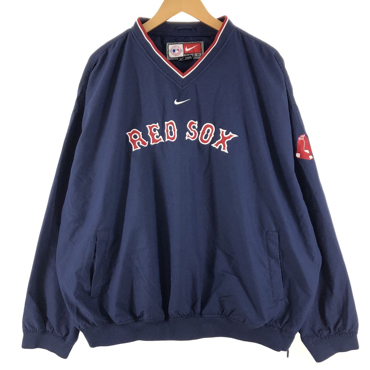 古着 ナイキ NIKE MLB BOSTON RED SOX ボストンレッドソックス Vネック ウォームアッププルオーバー メンズXXL/eaa358946