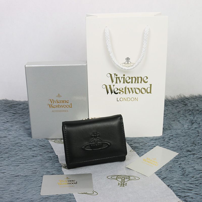 美品 Vivienne ヴィヴィアンショートウォレット 加工シープスキン財布 美品 未使用 Vivienne Westwood ヴィヴィアンウエストウッド