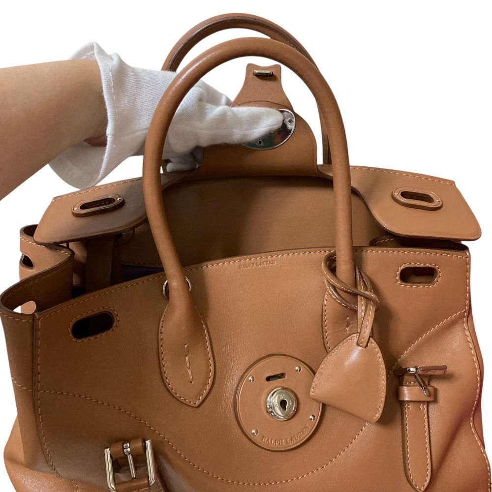 ラルフローレン リッキー Ricky ハンドバッグ ブラウン レザー 本革