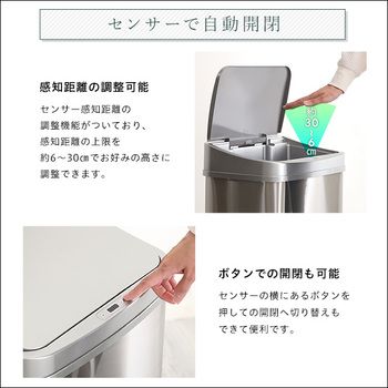 縦開き50L自動開閉ゴミ箱 ELCO-エレコ-