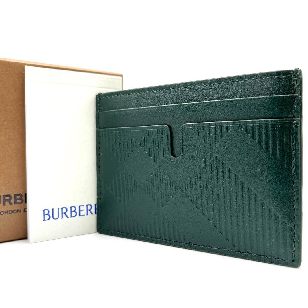 BURBERRY LONDON バーバリーロンドン エンボスチェック カードケース 80783501 グリーン 現行品