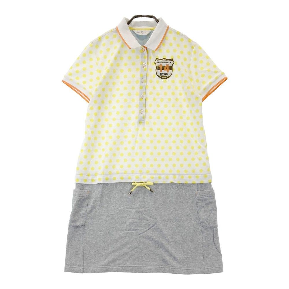 サイズ：L MUNSING WEAR マンシングウェア ワンピース ドット ホワイト