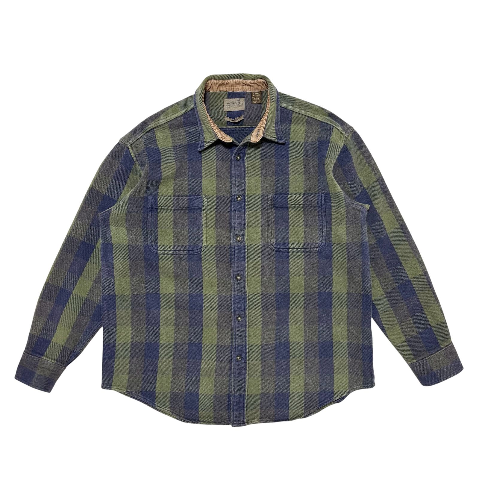 ST JOHN’S BAY フランネルシャツ 古着 ネルシャツ ヘビネル 長袖 80s ST JOHN\u0027S BAY セントジョンズベイ ネルシャツ USA製 ST Johns Bay