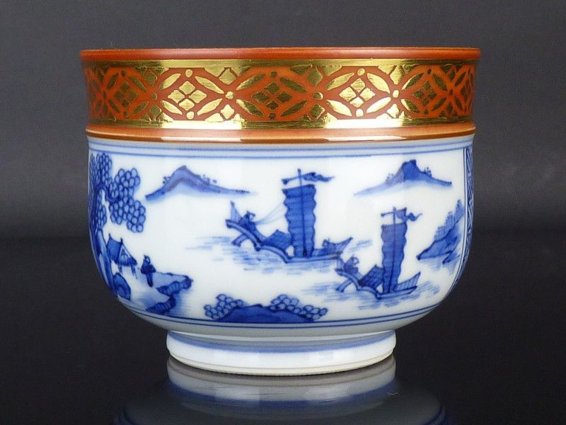 三浦竹泉 祥瑞金襴手茶碗 共箱 茶道具 抹茶碗 京焼 磁器 京焼 清水焼