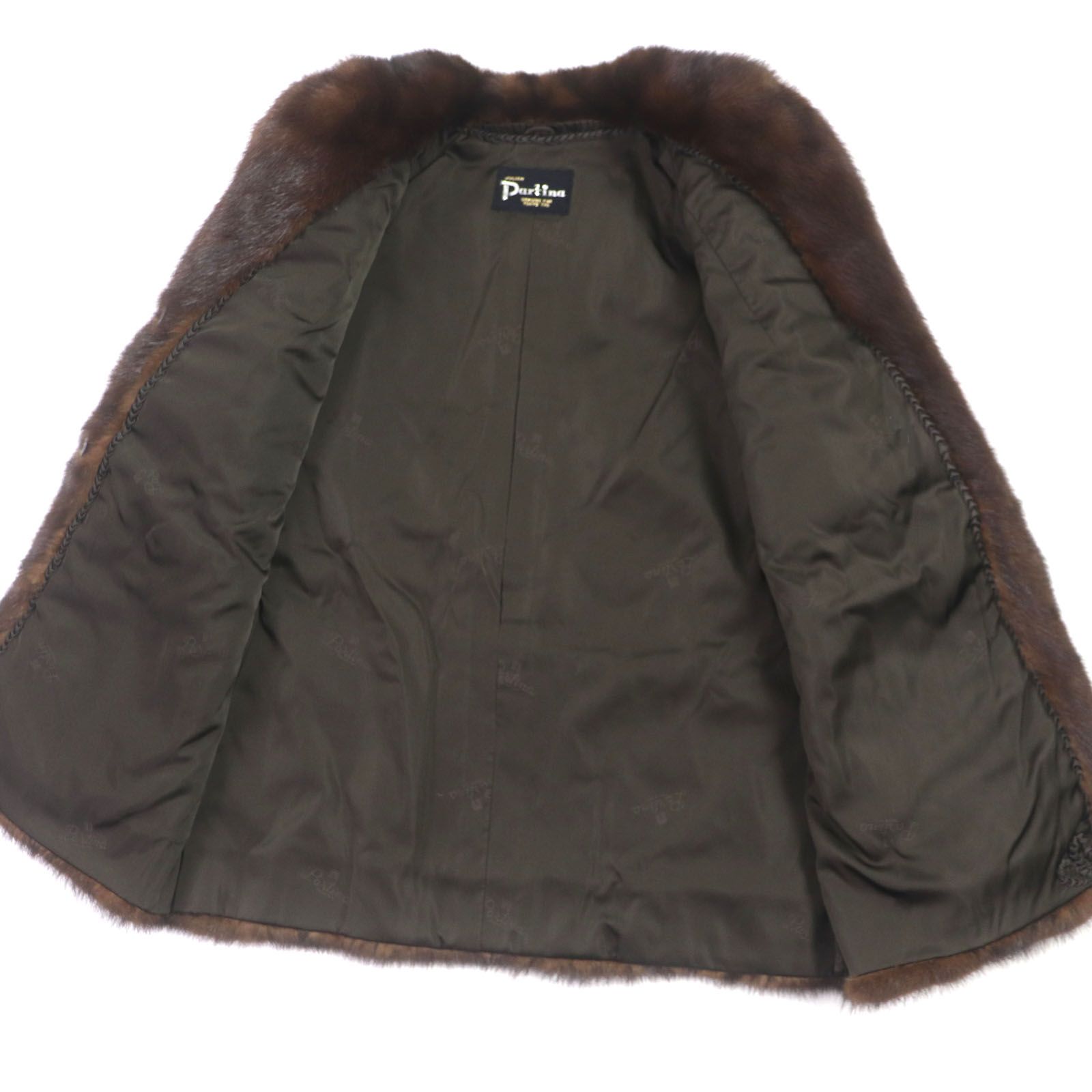 極美品▽PARTINA パルティーナ ミンク MINK 裏地ロゴ柄 本毛皮
