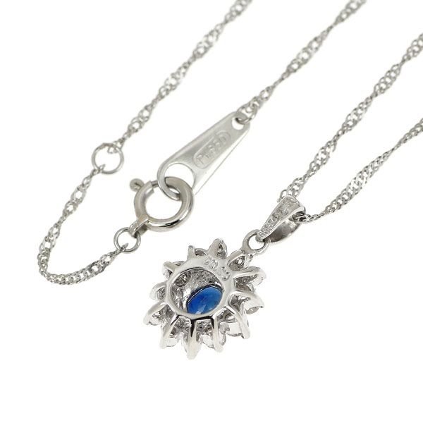 Pt900/ Pt850 サファイア ダイヤモンド ペンダントネックレス 0.25ct