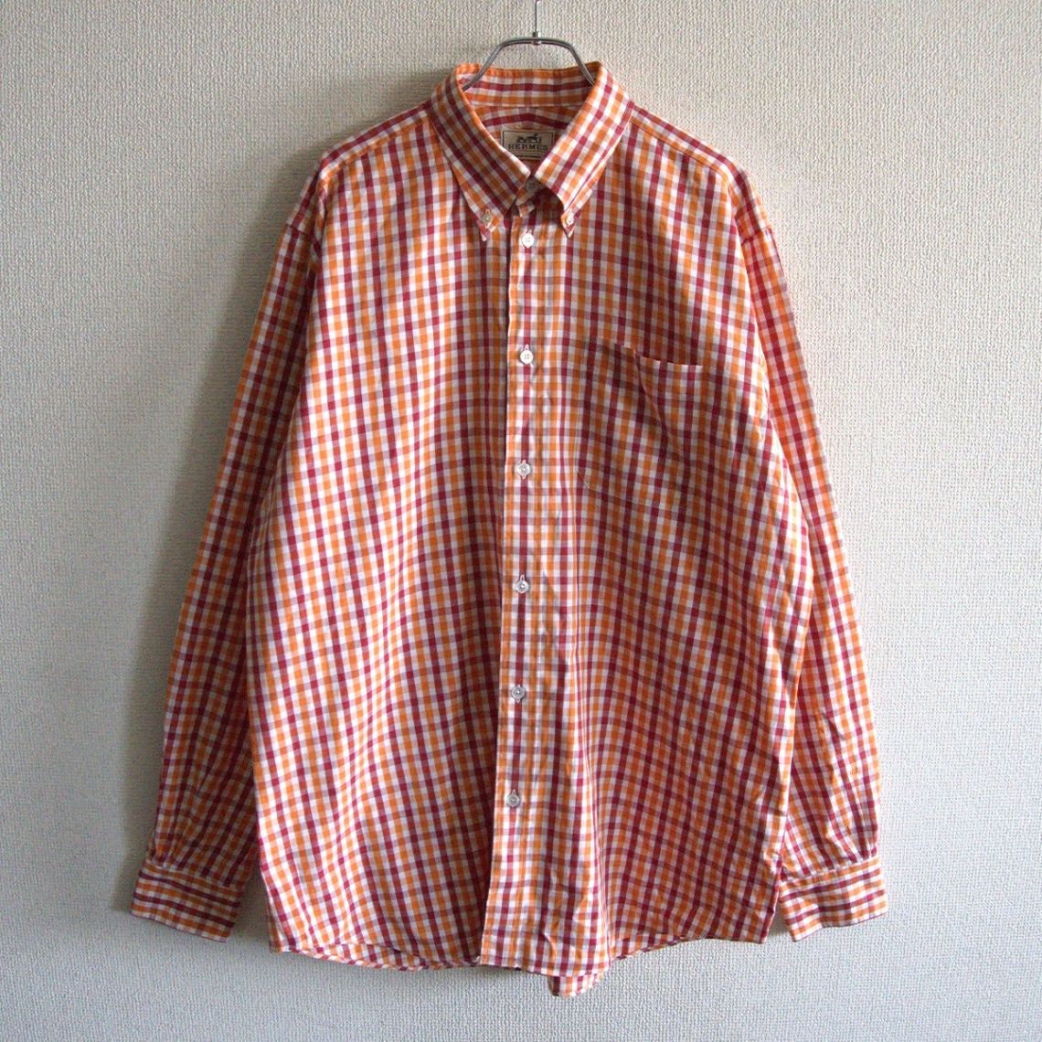 高級品】 HERMES 【セリエボタン ボタンダウン シャツ】41 16 BD