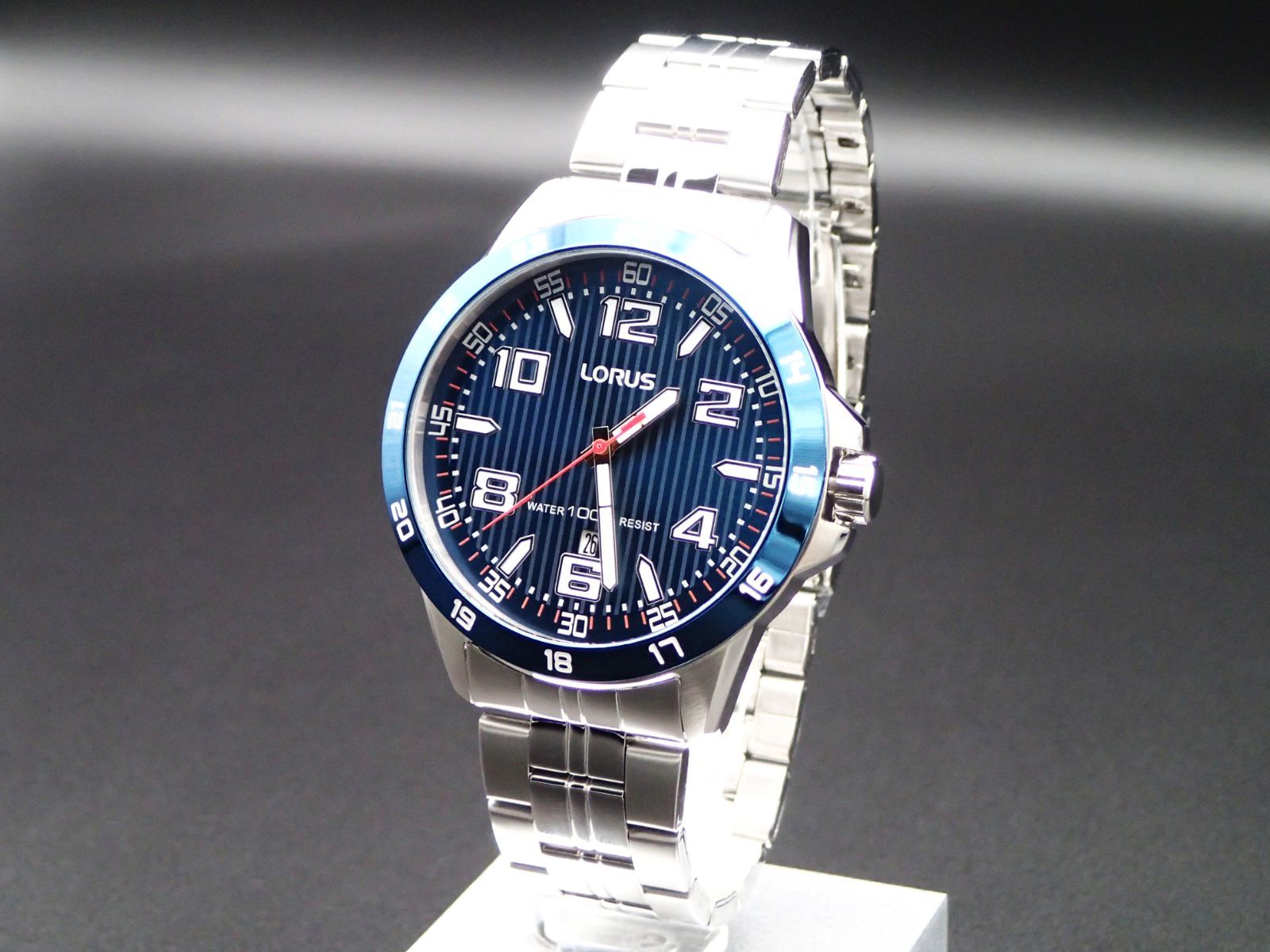 SEIKO LORUS Quartz Stainless Sports Watch BLUE SILVER セイコー