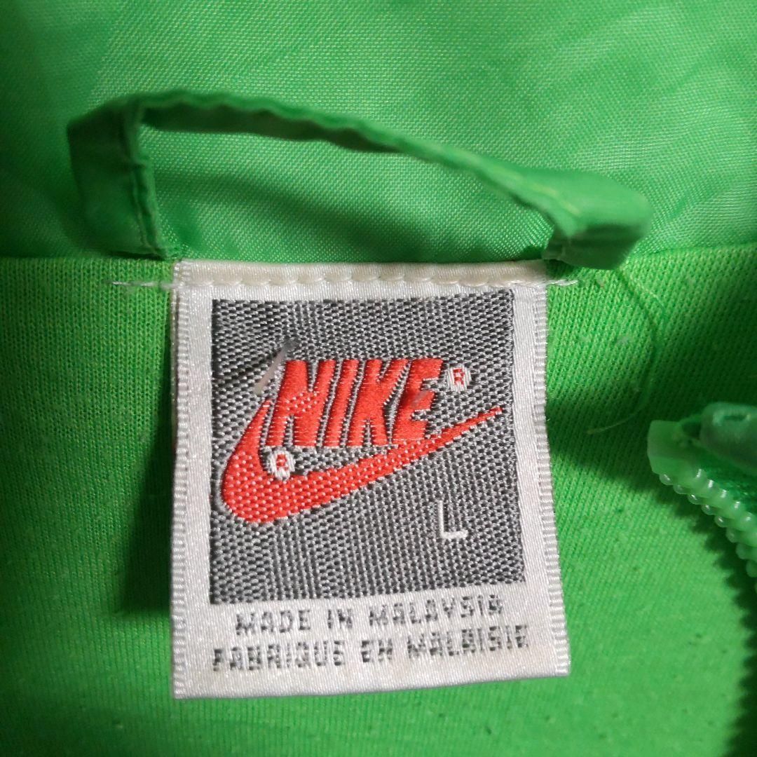 90s NIKE ナイキ 刺繍 マルチカラー ナイロンジャケット 黄緑 グリーン